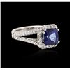 Image 4 : 14KT White Gold 2.90 ctw Sapphire and Diamond Ring