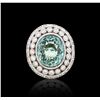 Image 3 : 18KT White Gold GIA Certified 12.44 ctw Tourmaline and Diamond Ring