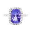 Image 1 : 14KT White Gold 3.83 ctw Tanzanite and Diamond Ring