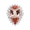 Image 3 : 14KT White Gold 12.05 ctw Morganite and Diamond Ring
