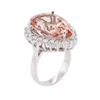 Image 7 : 14KT White Gold 12.05 ctw Morganite and Diamond Ring