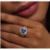 Image 2 : 14KT White Gold 2.19 ctw Tanzanite and Diamond Ring