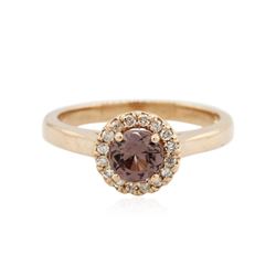 14KT Rose Gold 0.82 ctw Tourmaline and Diamond Ring