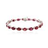 Image 3 : 14KT White Gold 18.18 ctw Ruby and Diamond Bracelet