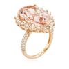 Image 6 : 14KT Rose Gold 10.24 ctw Morganite and Diamond Ring