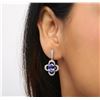 Image 2 : 14KT White Gold 3.70 ctw Tanzanite and Diamond Earrings