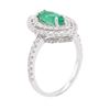Image 7 : 14KT White Gold 0.83 ctw Emerald and Diamond Ring