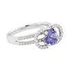 Image 2 : 14KT White Gold 1.47 ctw Tanzanite and Diamond Ring