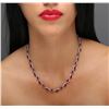 Image 2 : 14KT White Gold 23.04 ctw Ruby and Diamond Necklace