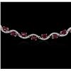 Image 4 : 14KT White Gold 23.04 ctw Ruby and Diamond Necklace
