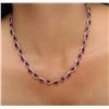 Image 5 : 14KT White Gold 23.04 ctw Ruby and Diamond Necklace