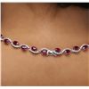 Image 6 : 14KT White Gold 23.04 ctw Ruby and Diamond Necklace