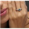 Image 6 : 14KT White Gold 1.41 ctw Blue Zircon and Diamond Ring