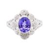 Image 1 : 14KT White Gold 1.44 ctw Tanzanite and Diamond Ring