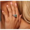 Image 6 : 14KT White Gold 0.83 ctw Emerald and Diamond Ring