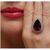 Image 2 : 14KT White Gold 11.69 ctw Almandite Garnet and Diamond Ring