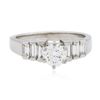 Image 1 : Platinum 1.14 ctw Brilliant Cut Diamond Ring