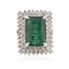 Image 3 : 14KT White Gold 14.37 ctw Emerald and Diamond Ring