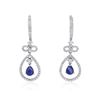Image 3 : 18KT White Gold 1.15 ctw Sapphire and Diamond Earrings