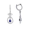 Image 4 : 18KT White Gold 1.15 ctw Sapphire and Diamond Earrings