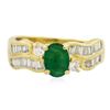 Image 3 : 18KT Yellow Gold 0.55 ctw Emerald and Diamond Ring