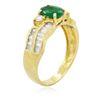 Image 7 : 18KT Yellow Gold 0.55 ctw Emerald and Diamond Ring