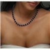 Image 2 : 14KT White Gold 73.04 ctw Sapphire and Diamond Necklace
