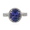 Image 1 : 18KT White Gold 3.31 ctw Tanzanite and Diamond Ring