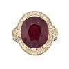 Image 3 : 14KT Yellow Gold 13.80 ctw Ruby and Diamond Ring