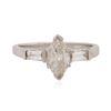 Image 1 : Platinum 1.39 ctw Marquise Cut Diamond Ring