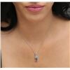 Image 4 : 14KT White Gold 0.99 ctw Sapphire and Diamond Pendant With Chain