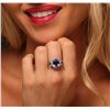Image 1 : 14KT White Gold 4.08 ctw Tanzanite, Sapphire & Diamond Ring
