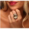 Image 1 : 14KT Yellow Gold 27.45 ctw Green Quartz and Diamond Ring