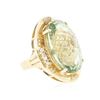Image 4 : 14KT Yellow Gold 27.45 ctw Green Quartz and Diamond Ring