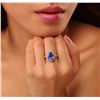 Image 1 : 14KT White Gold 4.81 ctw Tanzanite and Diamond Ring