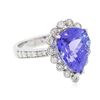 Image 4 : 14KT White Gold 4.81 ctw Tanzanite and Diamond Ring