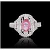 Image 3 : 14KT White Gold 0.99 ctw Pink Sapphire and Diamond Ring