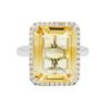 Image 3 : 14KT White Gold 7.33 ctw Citrine Quartz and Diamond Ring