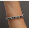 Image 6 : 14KT White Gold 16.98 ctw Blue Diamond Tennis Bracelet