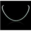 Image 3 : 14KT White Gold 11.70 ctw Emerald and Diamond Necklace