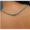Image 6 : 14KT White Gold 11.70 ctw Emerald and Diamond Necklace