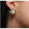Image 2 : 18KT White Gold Pearl and Diamond Earrings
