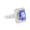 Image 4 : 18KT White Gold 4.13 ctw Tanzanite and Diamond Ring