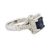 Image 4 : 14KT White Gold 2.47 ctw Sapphire and Diamond Ring