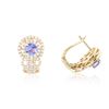 Image 4 : 14KT Yellow Gold 0.89 ctw Tanzanite and Diamond Earrings