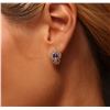 Image 5 : 14KT Yellow Gold 0.89 ctw Tanzanite and Diamond Earrings