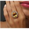 Image 2 : 14KT Yellow Gold 8.56 ctw Citrine and Diamond Ring
