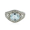 Image 3 : 14KT White Gold 2.14 ctw Aquamarine and Diamond Ring