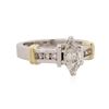 Image 2 : 14KT Two-Tone 1.08 ctw Marquise Cut Diamond Ring