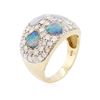Image 7 : 14KT Two-Tone Gold Opal and Diamond Ring